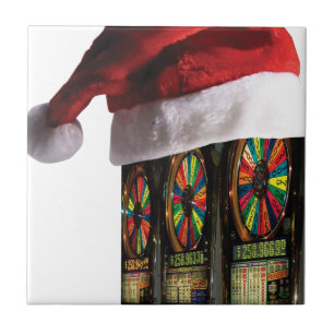 Christmas Vegas Slot Machine Ceramic Tile