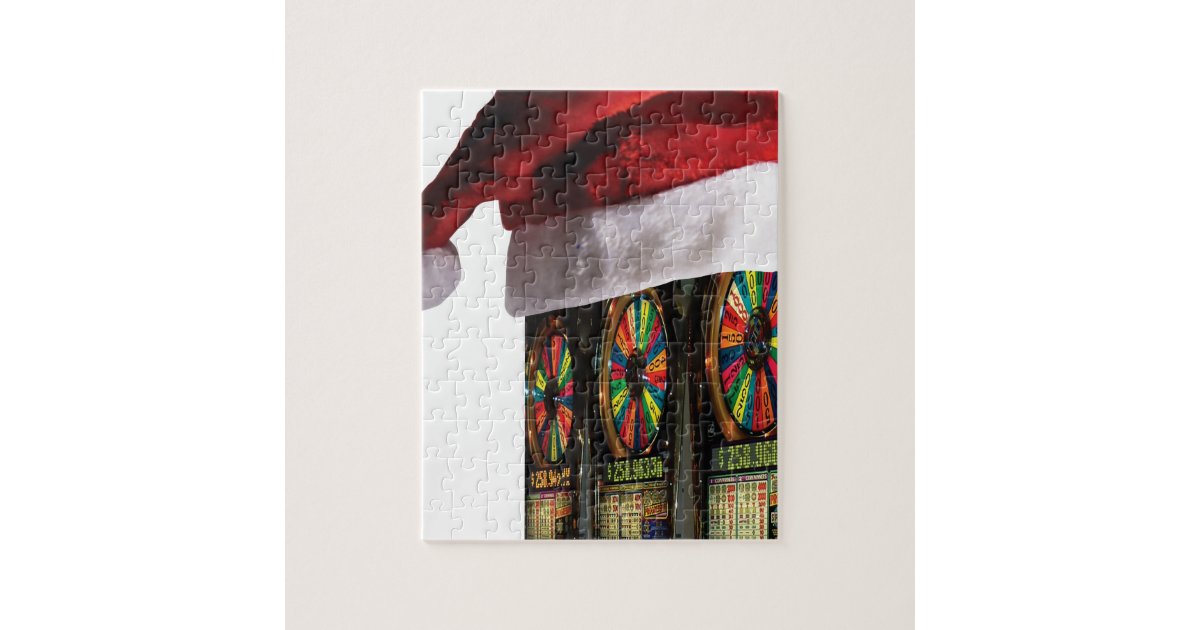 Christmas Vegas Slot Machine Jigsaw Puzzle Zazzle