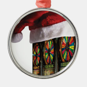 Christmas Vegas Slot Machine Metal Ornament