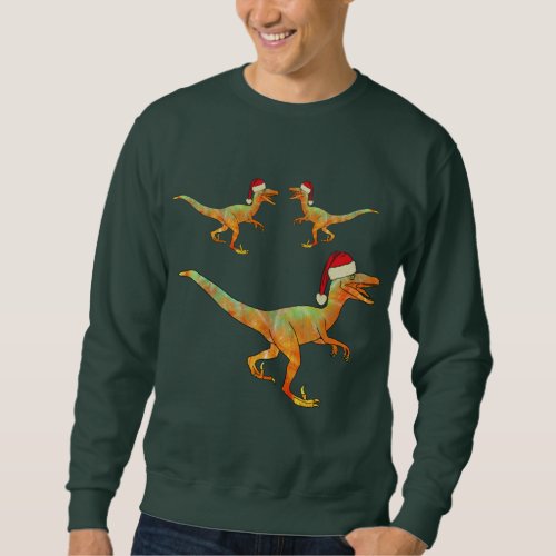 Christmas Velociraptor Funny Raptor Dinosaur Humor Sweatshirt