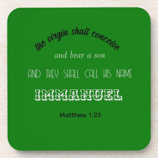 Christmas Verse Hard plastic coaster (Front)