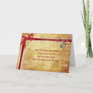Christmas verse in ribbon frame holiday card