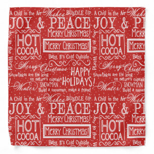 Christmas Verse Red and White Bandana