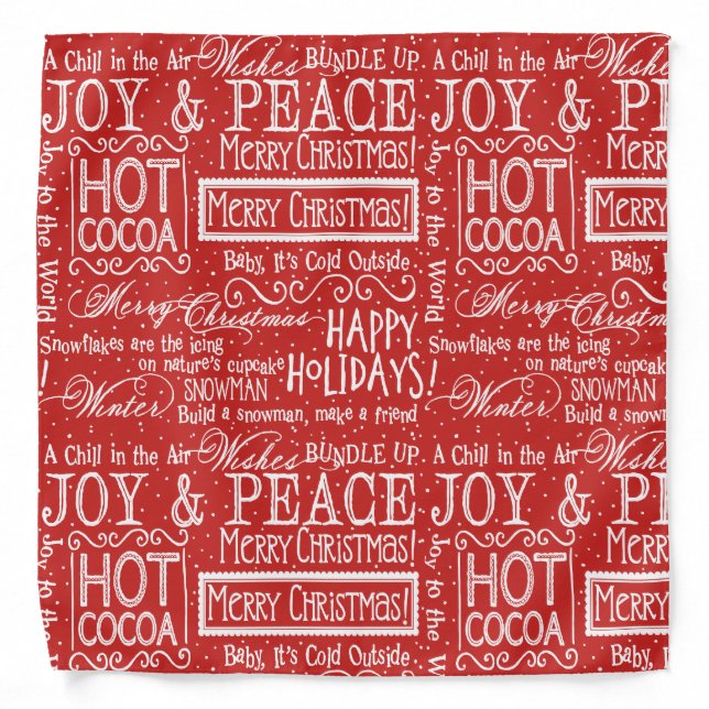 Christmas Verse Red and White Bandana (Front)