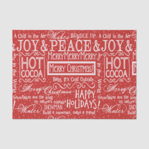 Christmas Verse Red and White Tissue Paper