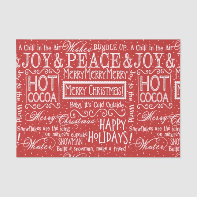 Christmas Verse Red and White Tissue Paper (Front)