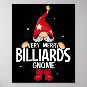 Christmas Very Merry Billiards Gnome X-mas Poster