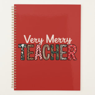 Christmas Very Merry Teacher Leopard Tree Planner