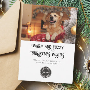 Christmas Vet Tech Pet Dog Photo Business Logo Holiday Card