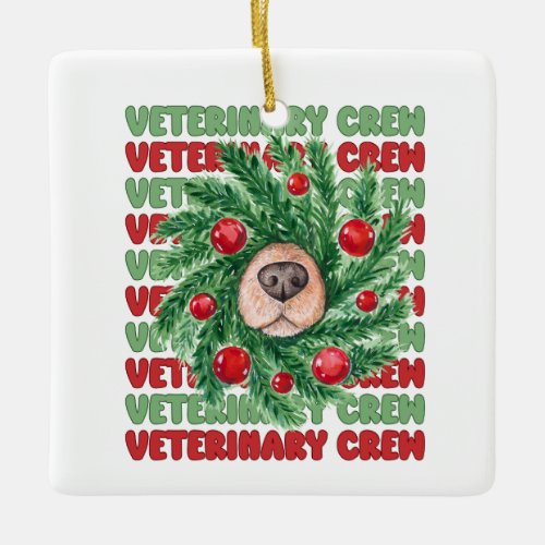 Christmas Veterinary Crew Vet Tech Nurse Team Matc Ceramic Ornament