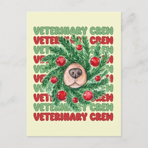 Christmas Veterinary Crew Vet Tech Nurse Team Matc Postcard