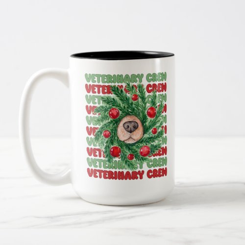 Christmas Veterinary Crew Vet Tech Nurse Team Matc Two_Tone Coffee Mug
