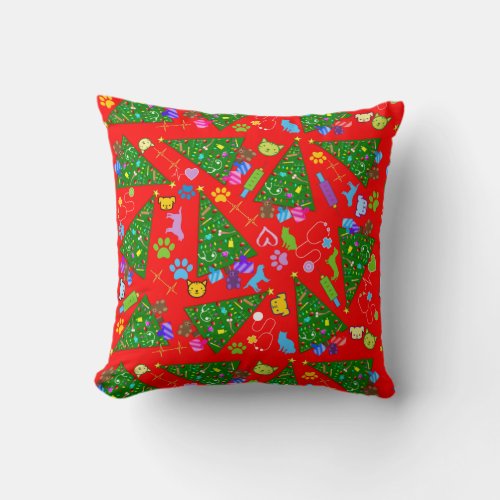 Christmas Veterinary   Throw Pillow