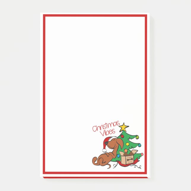 Christmas Vibes Dachshund Dog Notes (Front)