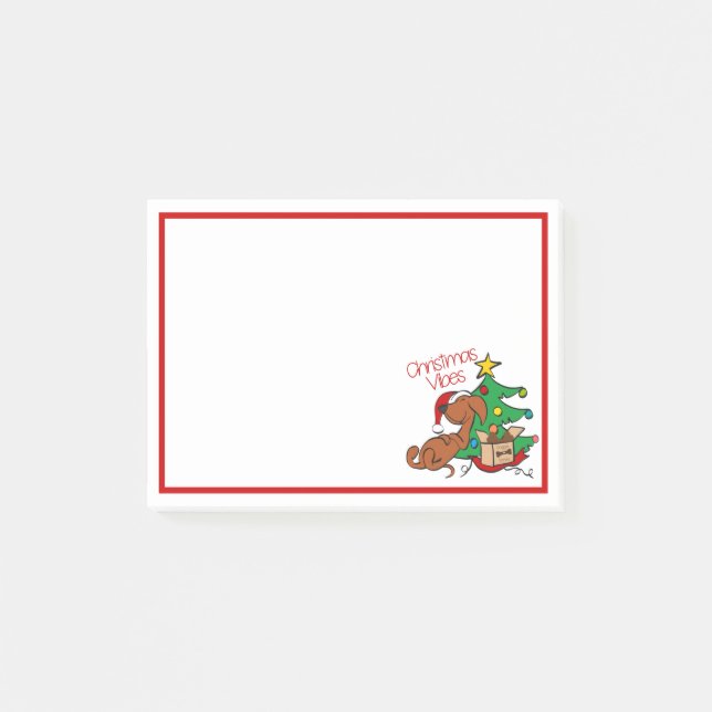 Christmas Vibes Dachshund Dog Notes (Front)