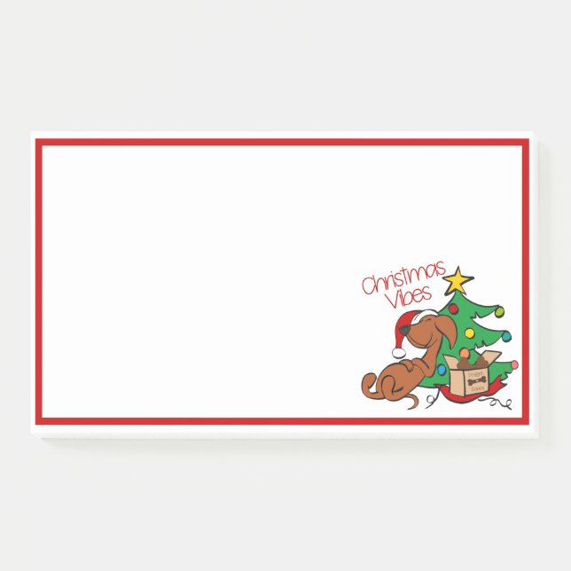 Christmas Vibes Dachshund Dog Post-It Notes (Front)