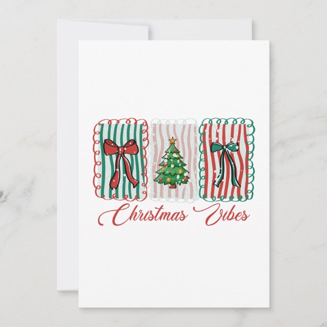 Christmas Vibes Festive Holiday Design Invitation (Front)