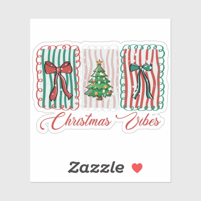 Christmas Vibes Festive Holiday Design Sticker (Sheet)