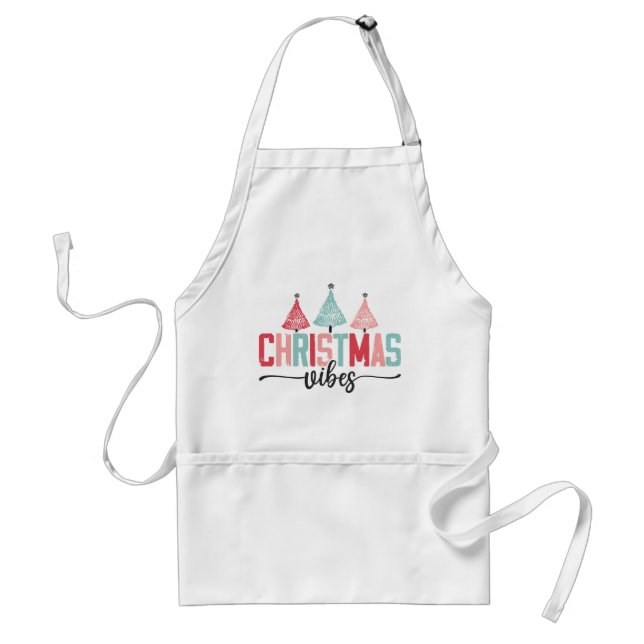 Christmas Vibes - Festive Tree Design Adult Apron (Front)
