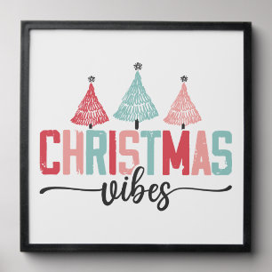 Christmas Vibes - Festive Tree Design Peel And Stick Photo Tile