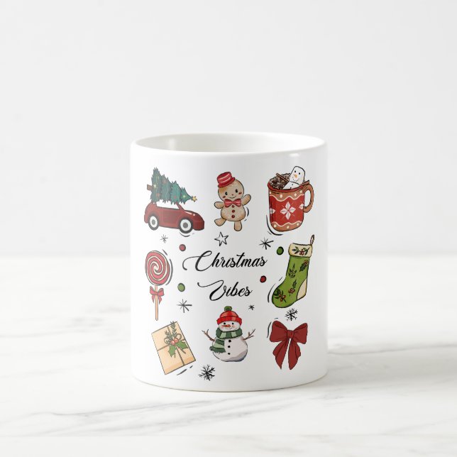 Christmas Vibes Holiday Sticker Pack Coffee Mug (Center)