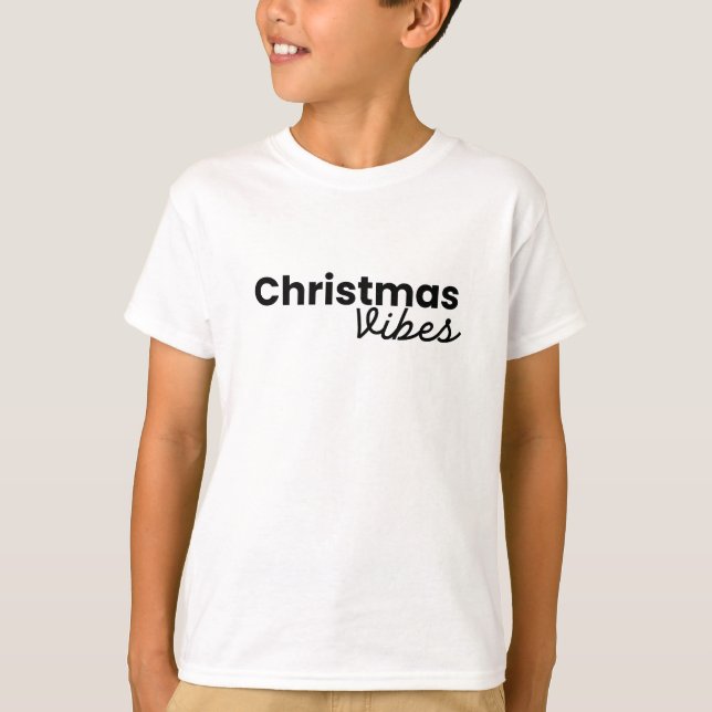 Christmas Vibes | Modern Minimalist Trendy Stylish T-Shirt (Front)
