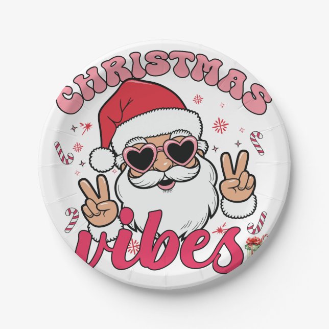 CHRISTMAS VIBES PAPER PLATES (Front)
