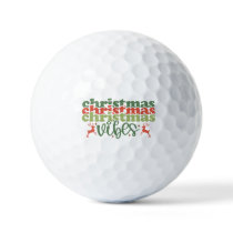 Christmas Vibes Retro Groovy Christmas Holidays Golf Balls