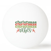 Christmas Vibes Retro Groovy Christmas Holidays Ping Pong Ball