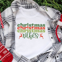 Christmas Vibes Retro Groovy Christmas Holidays T-Shirt