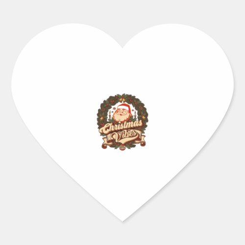 Christmas Vibes Santa Claus Wreath Bells Heart Sticker
