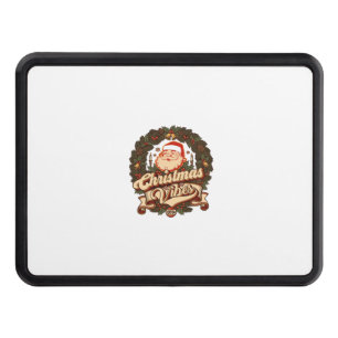 Christmas Vibes Santa Claus Wreath Bells Hitch Cover