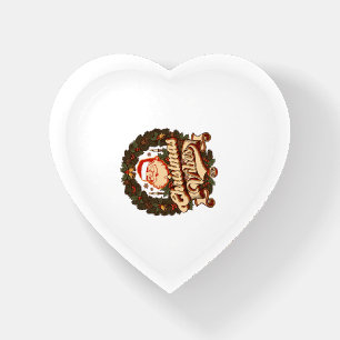Christmas Vibes Santa Claus Wreath Bells Paperweight