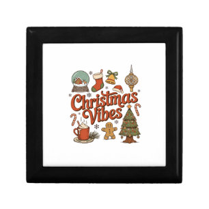 Christmas Vibes Snow Globe Gingerbread Man Tree Gift Box