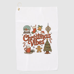 Christmas Vibes Snow Globe Gingerbread Man Tree Golf Towel
