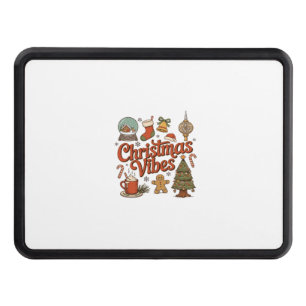 Christmas Vibes Snow Globe Gingerbread Man Tree Hitch Cover