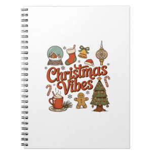 Christmas Vibes Snow Globe Gingerbread Man Tree Notebook