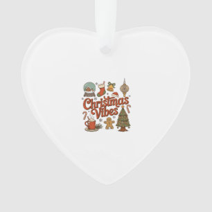 Christmas Vibes Snow Globe Gingerbread Man Tree Ornament