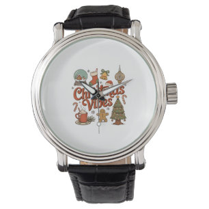 Christmas Vibes Snow Globe Gingerbread Man Tree Watch