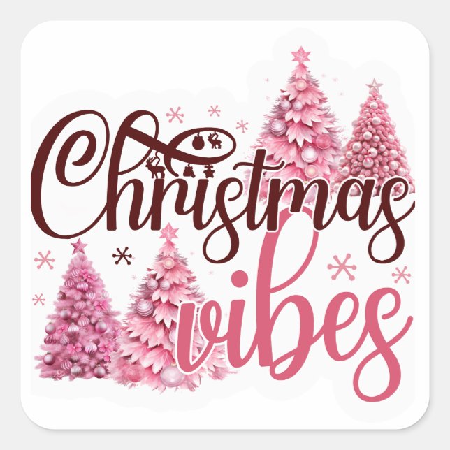 Christmas Vibes Square Sticker (Front)