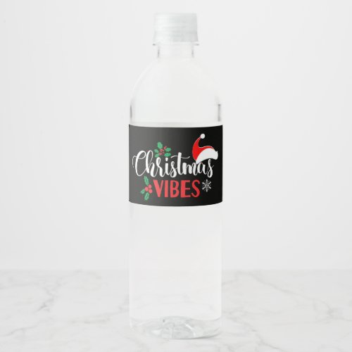 Christmas Vibes    Water Bottle Label