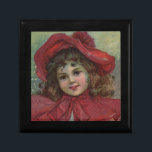 Christmas Victorian Child Red Hat Girl Portrait Ar Jewelry Box<br><div class="desc">The Christmas Child - This little Victorian child has a red little hat and a red cloak,  just like Little Red Riding Hood,  to keep her warm for the Christmas season. The beautiful child is from a late 1800s advertisement.</div>