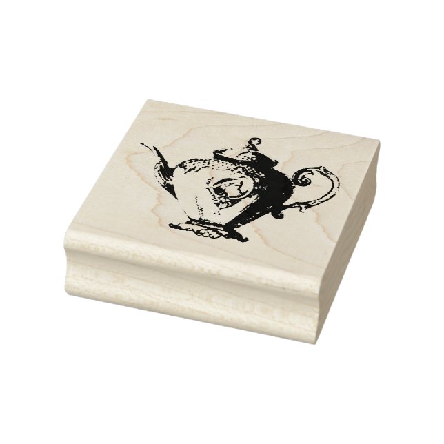 Christmas Victorian Teapot Rubber Stamp (Stamp)