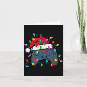Christmas Video Game Controller Hat Santa Gamer Bo Card