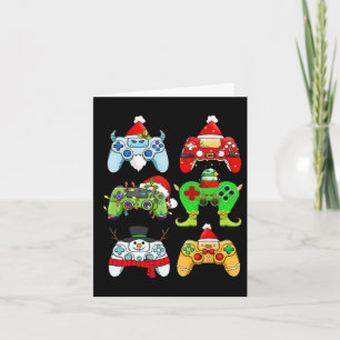 Christmas Video Game Controller Santa Elf Gamer Bo Card