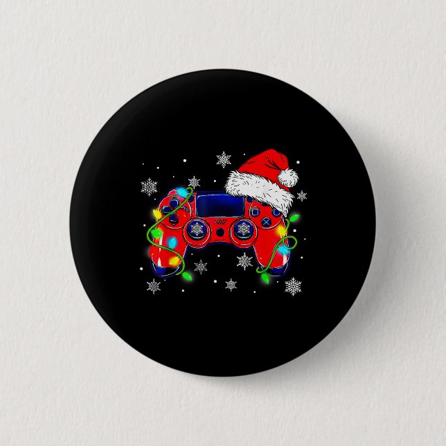 Christmas Video Game Controller Santa Hat Gamer Bo Button (Front)