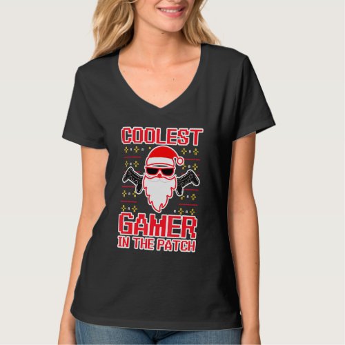 Christmas Video Game Kids Coolest Gamer In The Pa T-Shirt