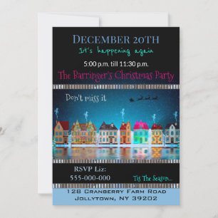 Christmas Village Annual Holiday Christmas Party Invitation