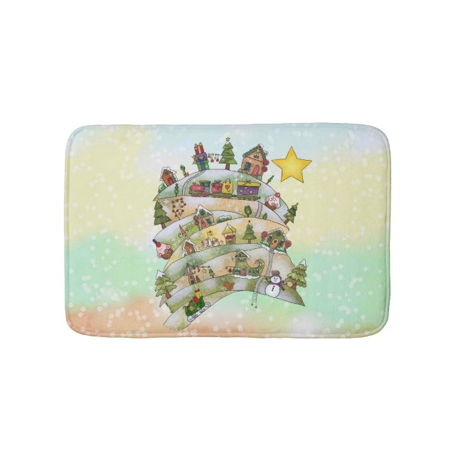 Christmas village   bath mat (Front)