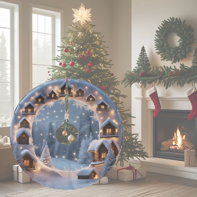 Christmas Village  Brushed Polyester Tree Skirt (Creator Uploaded)